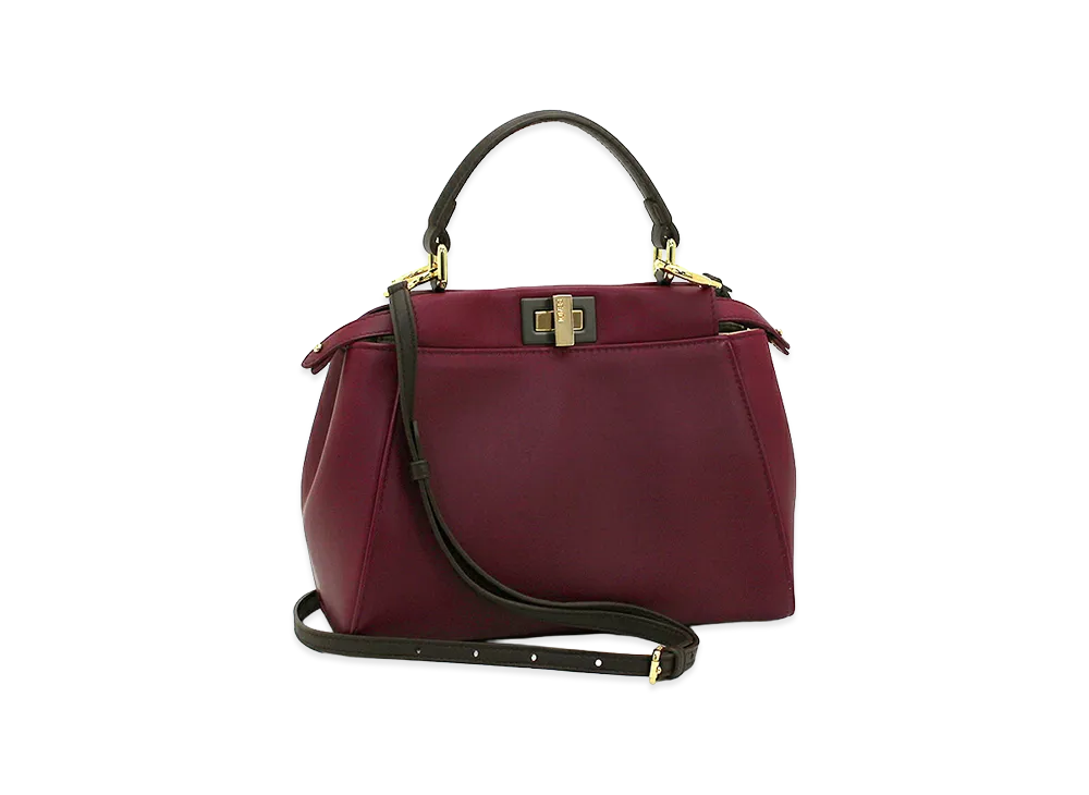 FENDI Women's Handbag (with shoulder strap) 2Way Shoulder Bag Peekaboo Mini "Black Cherry"