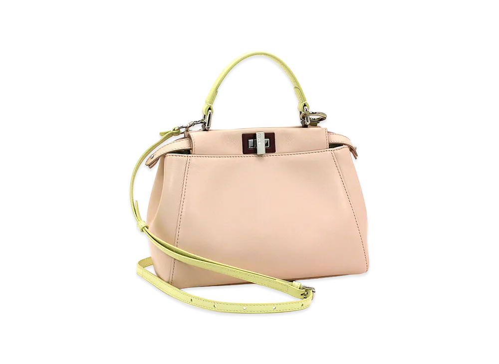 FENDI Women's Handbag (with shoulder strap) 2Way Shoulder Bag Peekaboo Mini "Light Pink/Yellow"