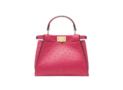 FENDI Peekaboo Mini Ostrich Leather Bag "Fuchsia"