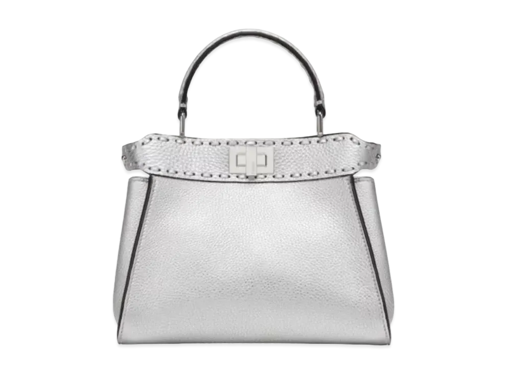 FENDI Peekaboo Mini Sereria Bag "Silver"