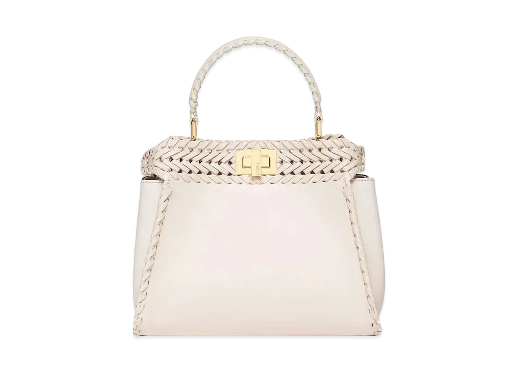 FENDI Peekaboo Mini Leather Bag With Interlacing "Pink/Camellia"