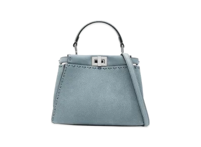 FENDI Women's Peekaboo Selleria Mini Crossbody Bag "Light Blue"