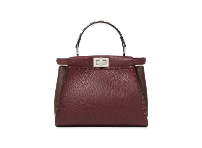 FENDI Women's Two-Tone Peekaboo Mini Bag "Bordeaux/Brown"