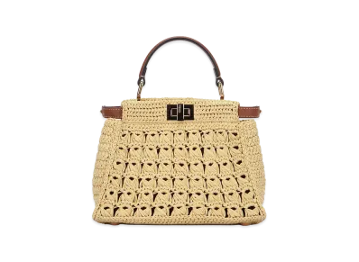 FENDI Women's Peekaboo Mini Vit.Seta/Pagli "Beige"