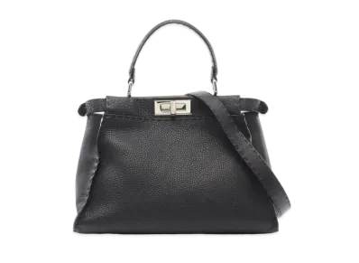 FENDI Peekaboo Regular Serelia 2Way Leather Handbag "Black"