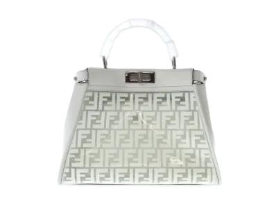 FENDI Pocket Boo Iconic Medium Handbag "White"