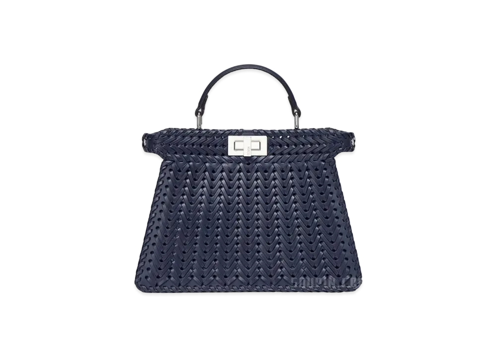 FENDI Peekaboo ISeeU Small Leather Bag "Midnight Blue"