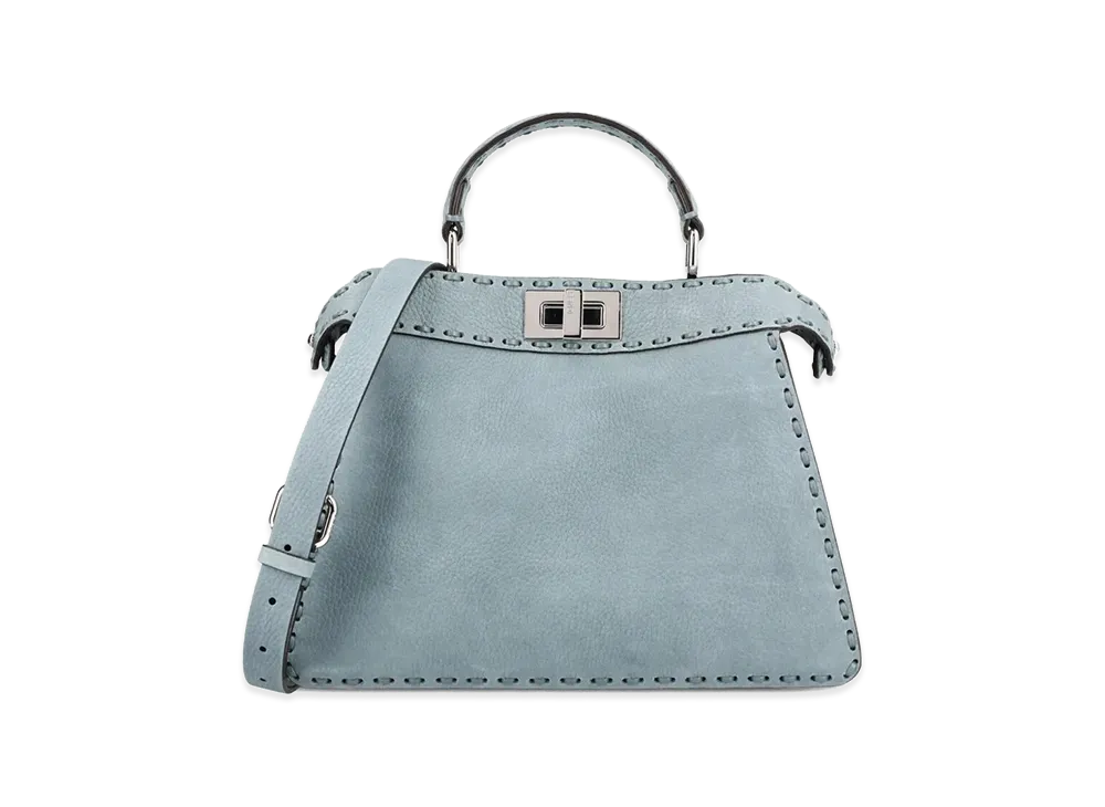 FENDI Women's Peekaboo Iseeu Small Bag In Nubuck Leather "Light Blue"