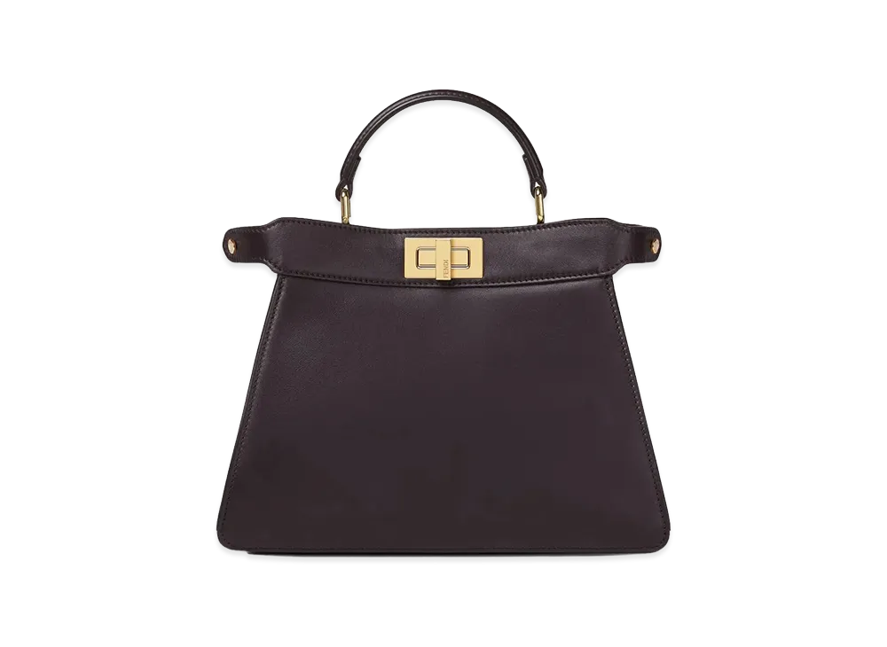 FENDI Women's Small Peekaboo Iseeu Leather Bag With Cavallino Lining "Brown"