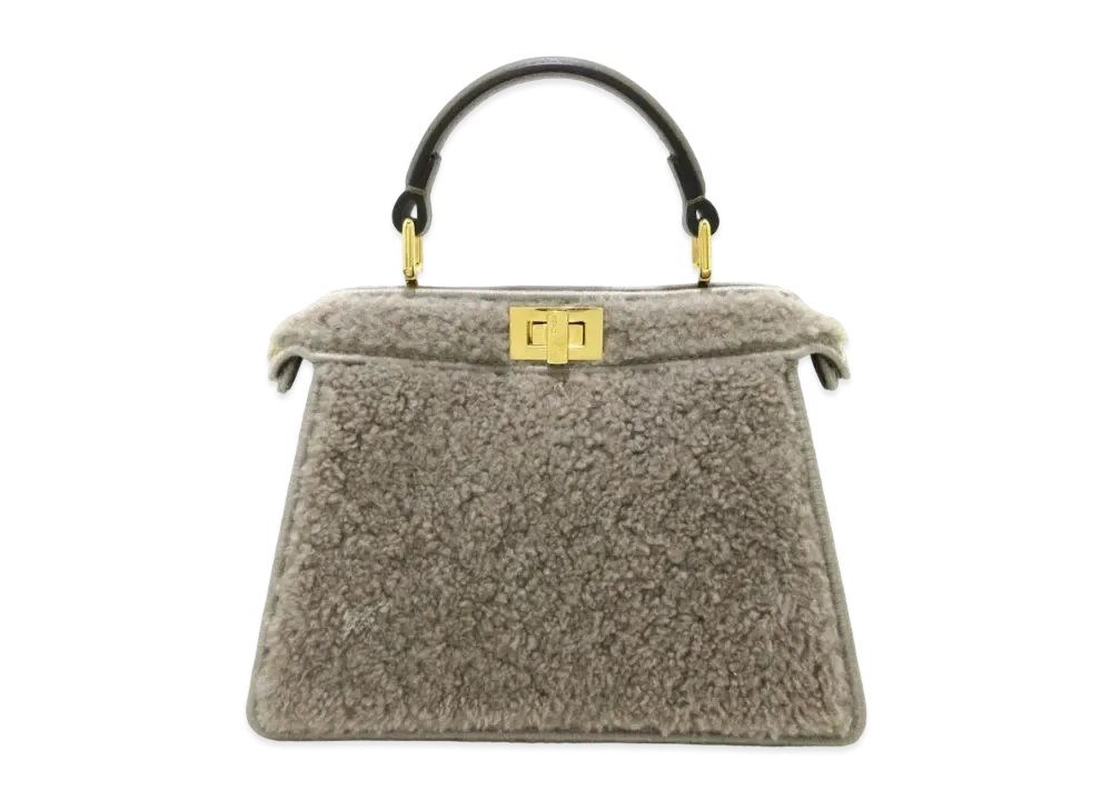 FENDI Peekaboo ISeeU Petit Mouton Handbag "Gray"