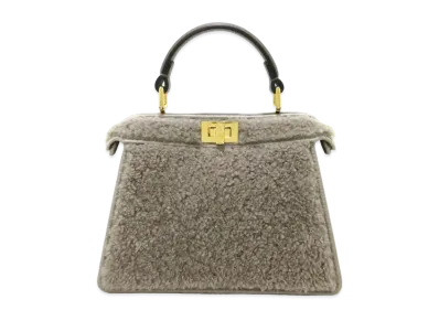 FENDI Peekaboo ISeeU Petit Mouton Handbag "Gray"