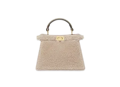 FENDI Peekaboo ISeeU Petite Gray Sheepskin Bag "Gray"