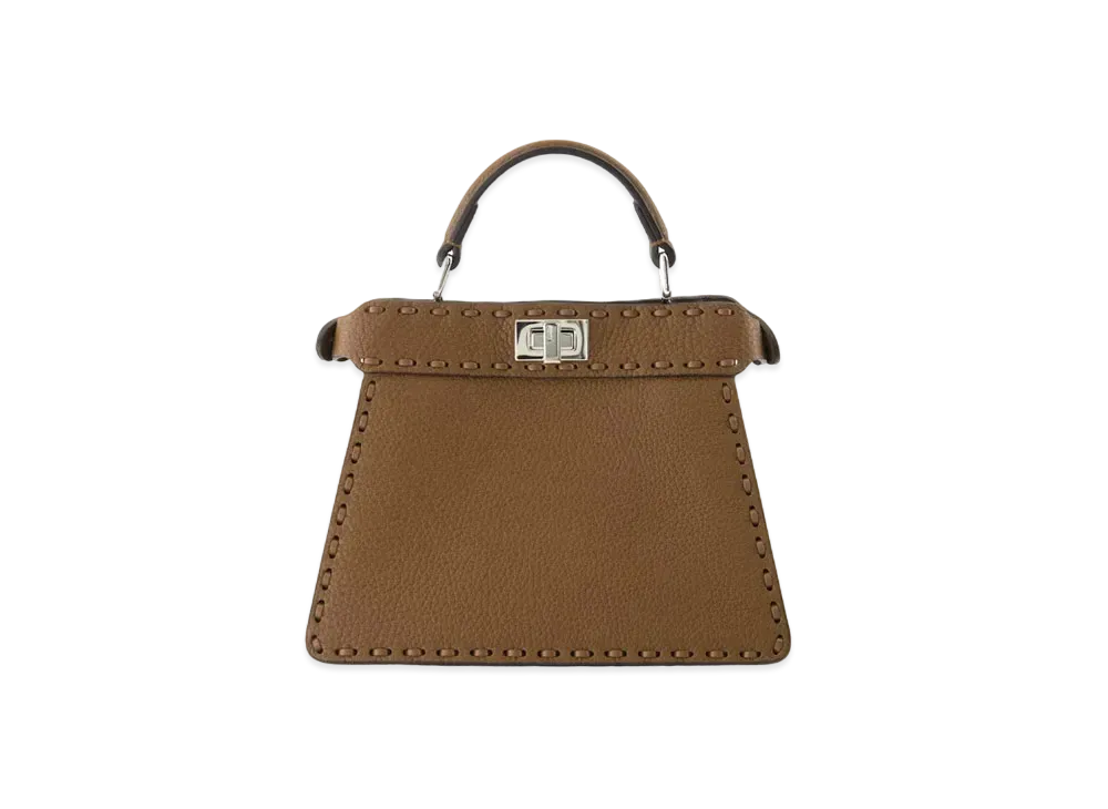 FENDI Peekaboo ISeeU Petite Selleria Bag With 309 Hand-Sewn Topstitches "Brown"