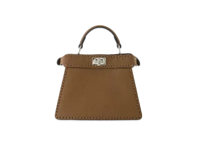 FENDI Peekaboo ISeeU Petite Selleria Bag With 309 Hand-Sewn Topstitches "Brown"