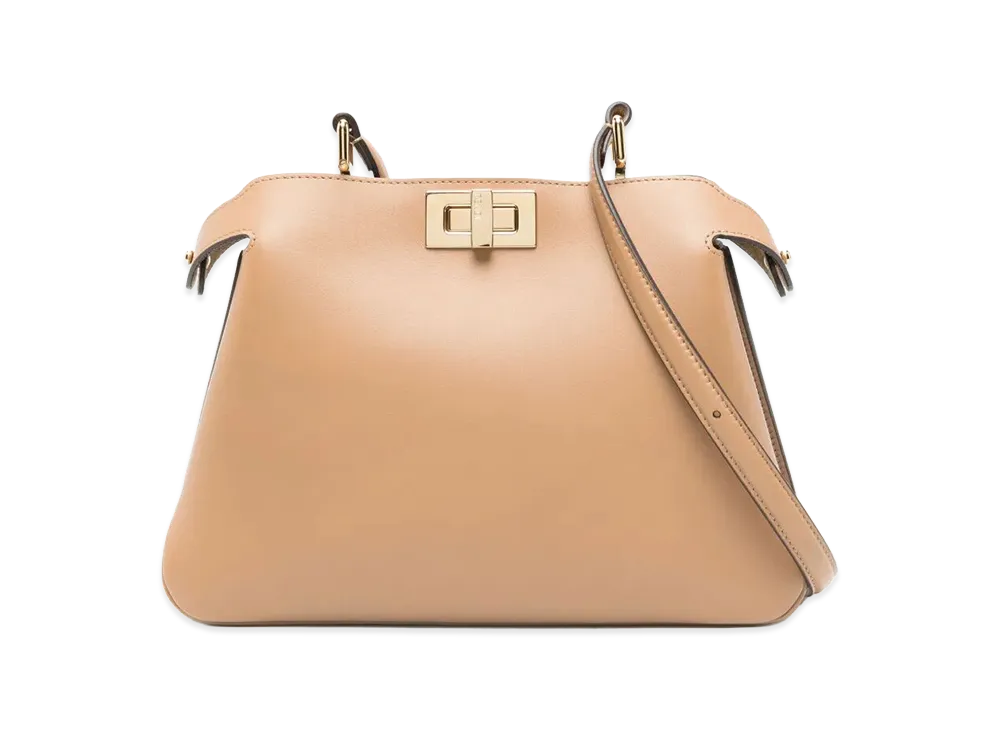 FENDI Women's Peekaboo Soft Small Shoulder Bag "Beige"