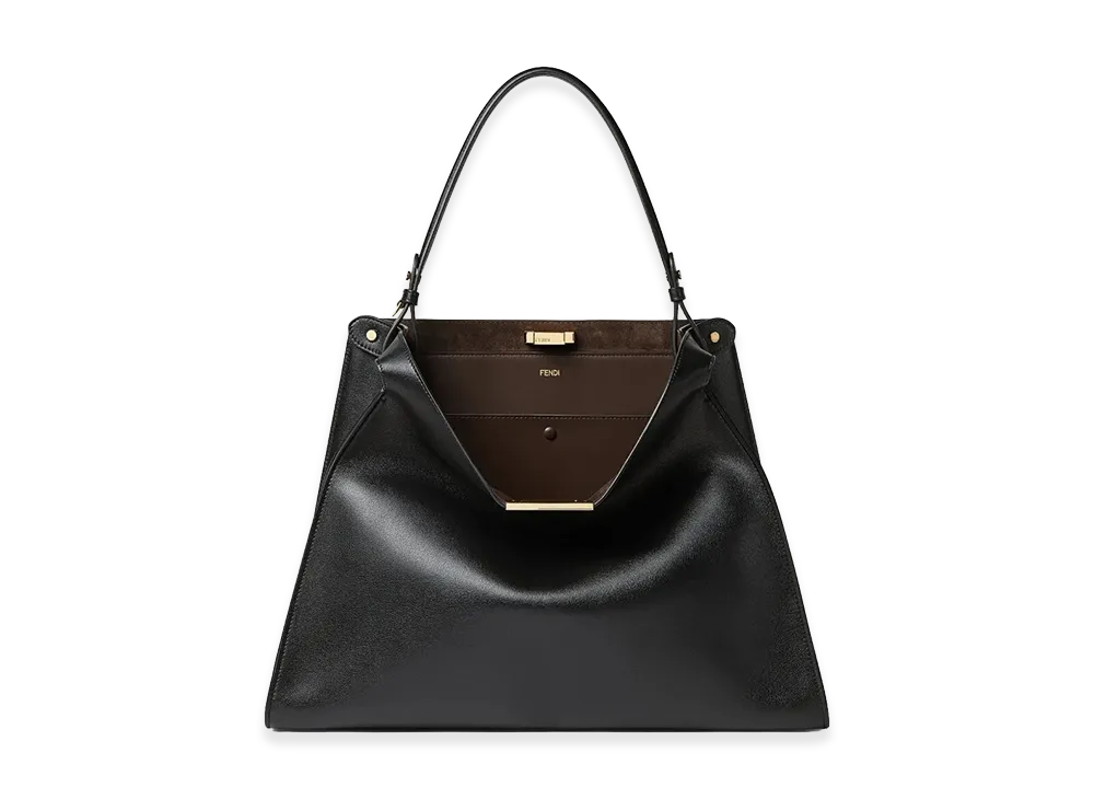 FENDI Women's Way Large Leather And Suede Handbag "Black"