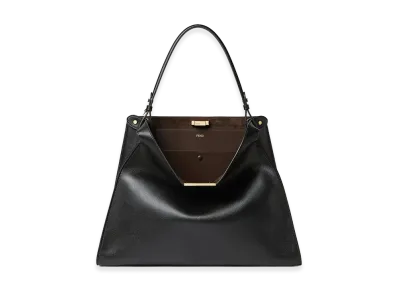 FENDI Women's Way Large Leather And Suede Handbag "Black"
