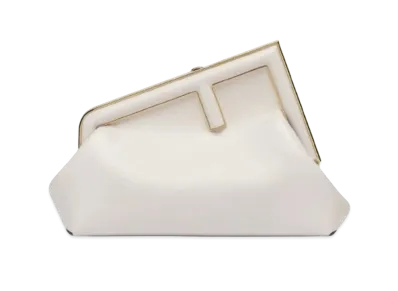 FENDI First Small Leather Bag "Light Gray"