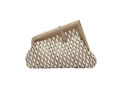 FENDI First Small Interlaced Leather Bag "Dub Gray"