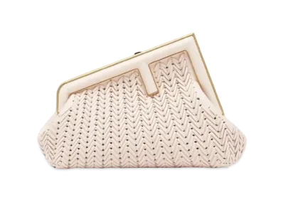 FENDI First Small Interlaced Leather Bag "Camelia"