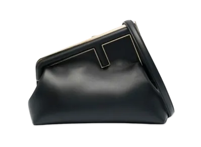 FENDI First Midi Leather Bag "Black"