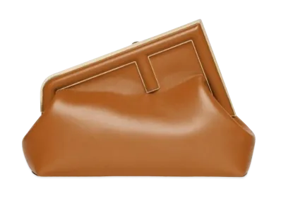 FENDI First Midi Leather Bag "Brown"