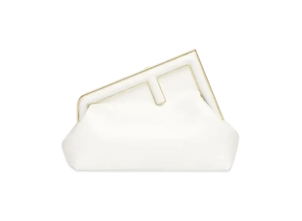 FENDI First Midi Leather Bag "White"