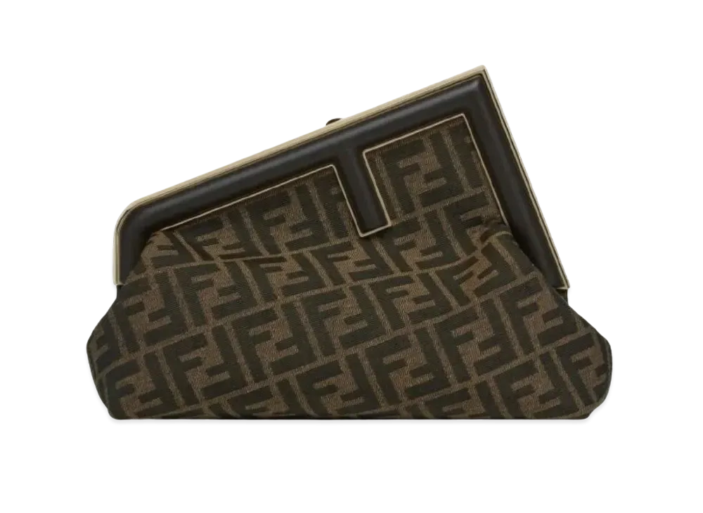 FENDI First Midi FF Jacquard Fabric Bag "Brown"