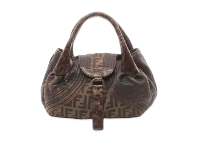 FENDI Spy Bag Mini Handbag Leather Canvas "Brown"