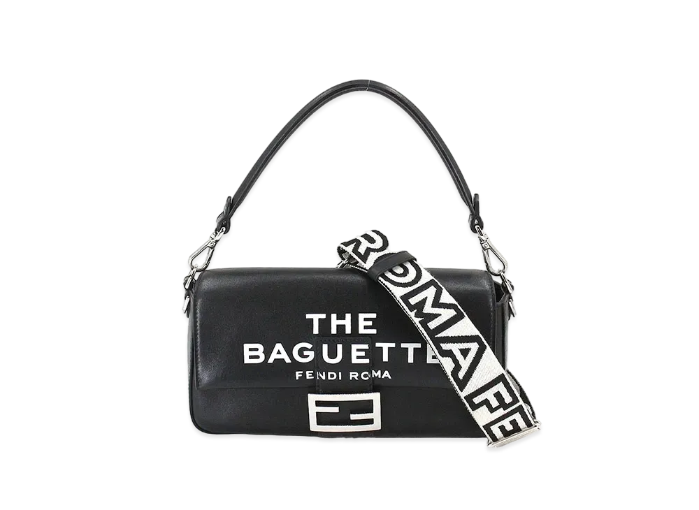 FENDI by MARC JACOBS Soft Trunk Baguette Leather Bag "Black"