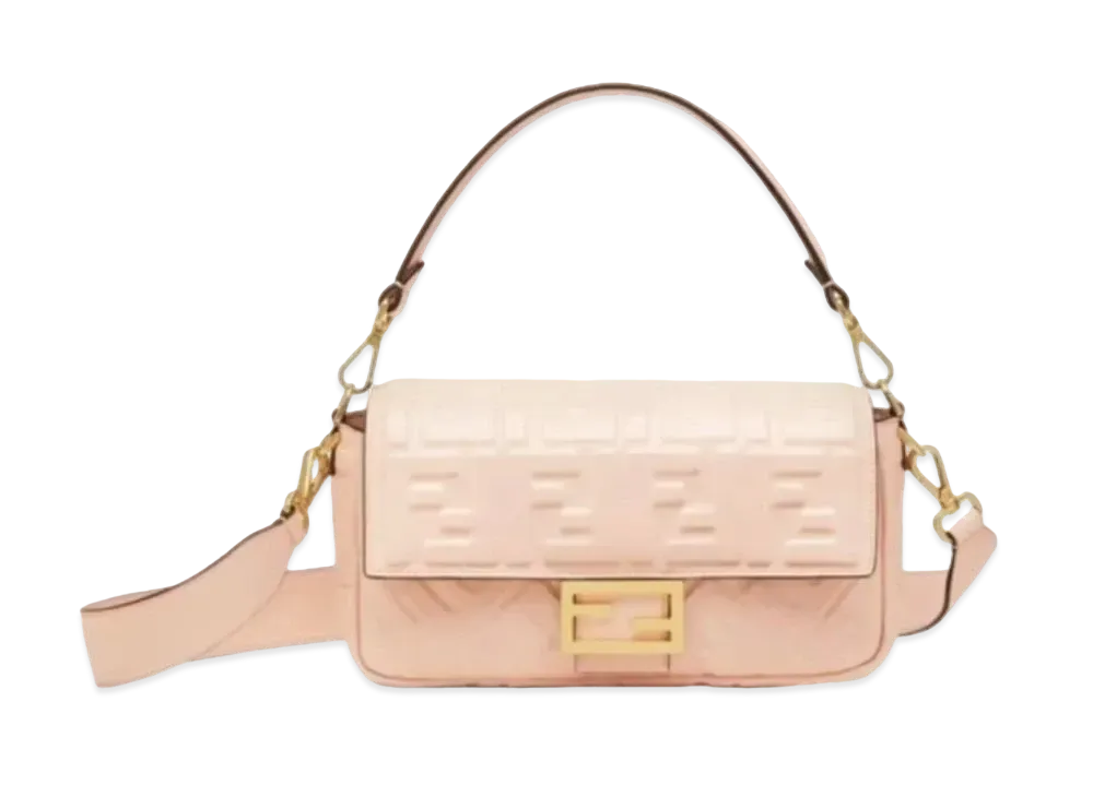 FENDI Baguette Nappa Leather Bag "Pale Pink"
