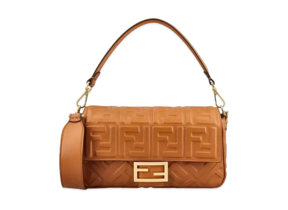 FENDI Baguette Nappa Leather Bag "Brown"