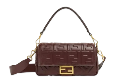 FENDI Baguette Nappa Leather Bag "Burgundy"