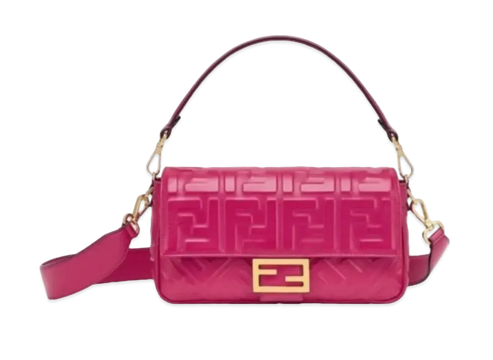 FENDI Baguette Nappa Leather Bag "Fuchsha"