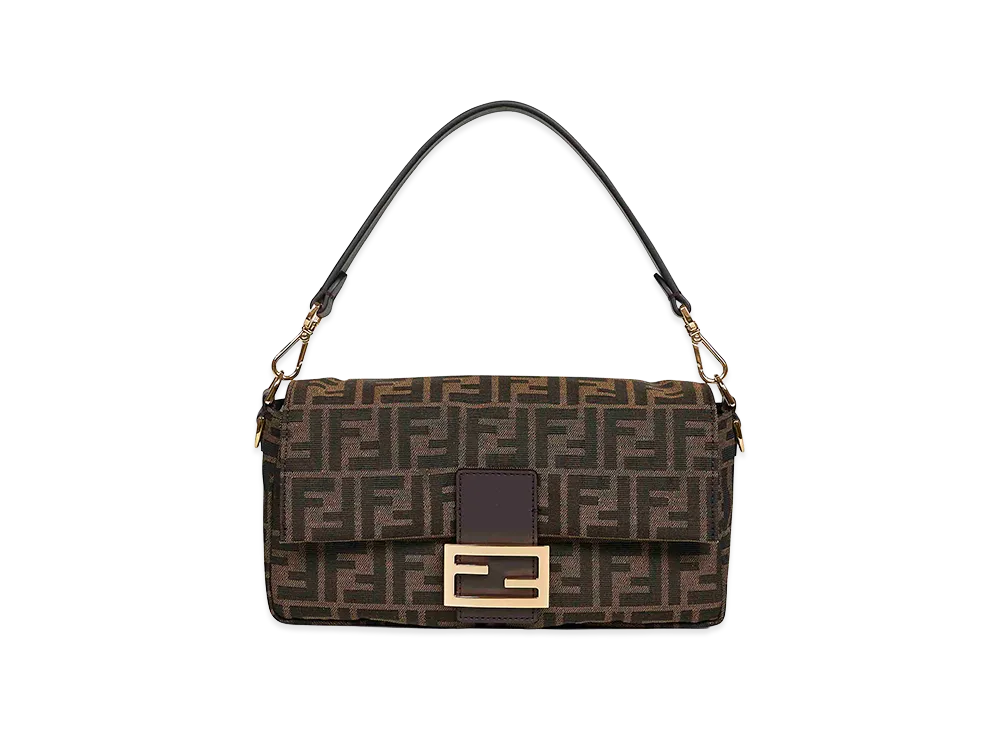 FENDI Women's Baguette Jacquard FF 19 Sholder Bag "Brown"