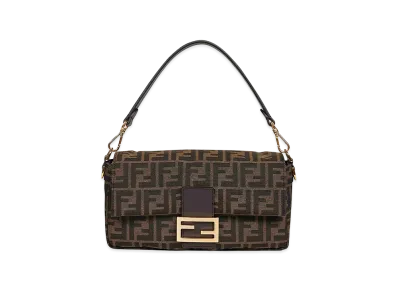 FENDI Women's Baguette Jacquard FF 19 Sholder Bag "Brown"