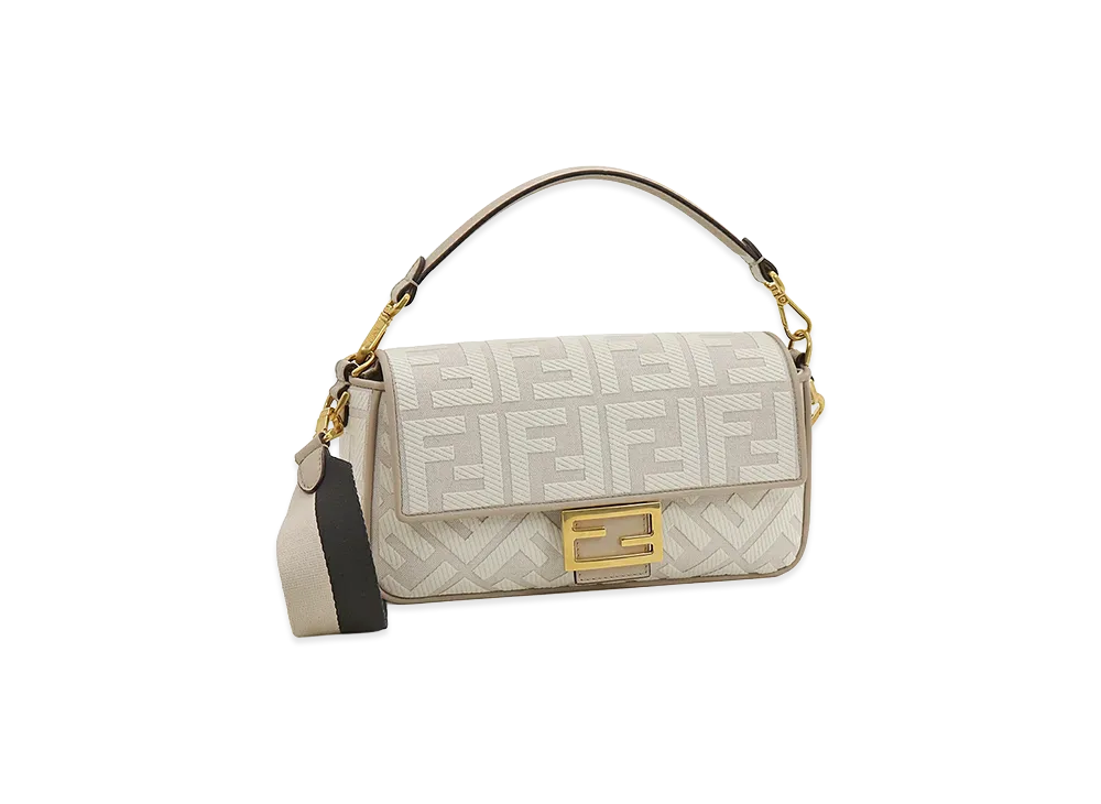 FENDI Women's Baguette Handbag "Greige/White"