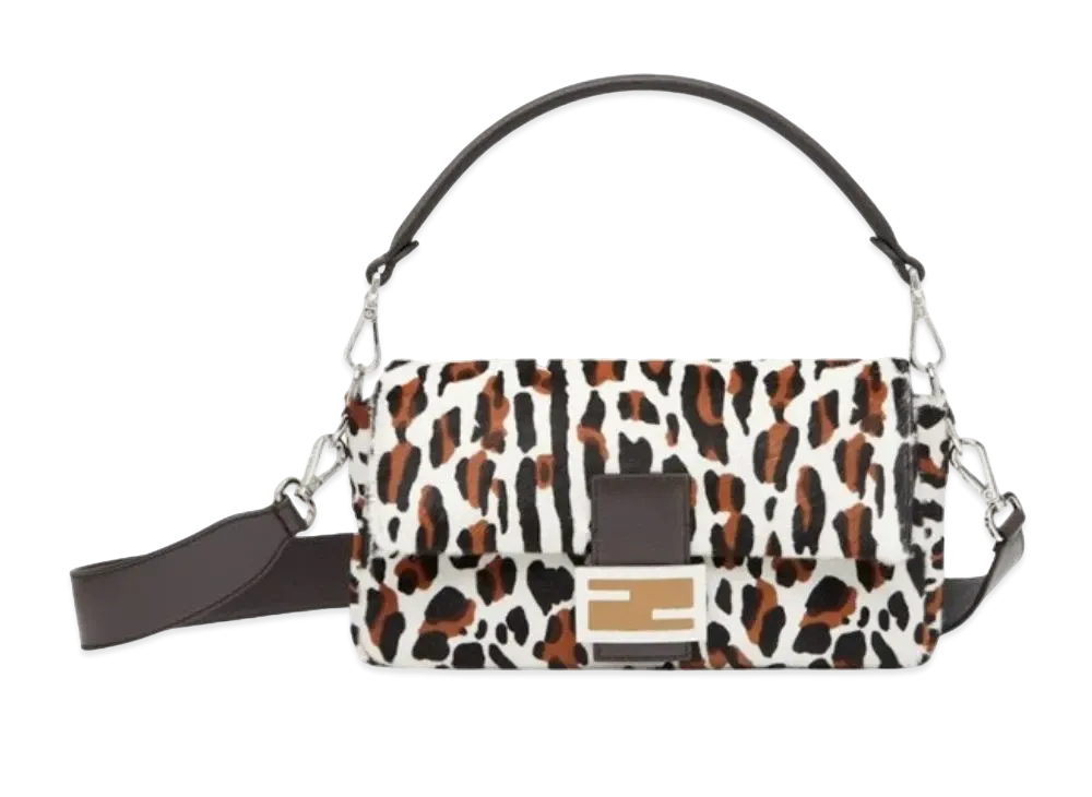 FENDI Baguette Re-Edition Bag In Animal-Print Sheepskin "Leopard"
