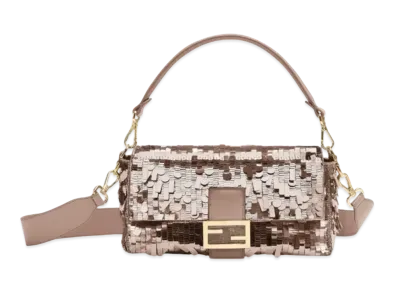 FENDI Baguette Sequin and Leather Bag "Dub Gray"
