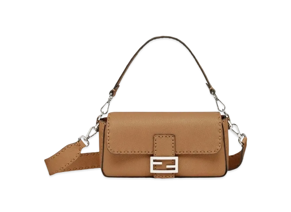 FENDI Baguette Selleria Bag With 612 Hand-Sewn Stitches "Brown"