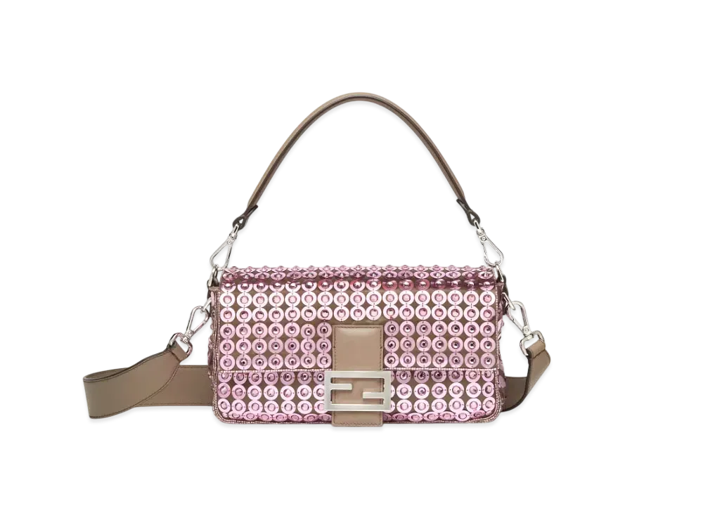 FENDI Baguette Bag Embroidered with Sequins and Rhinestones "Multi Color"