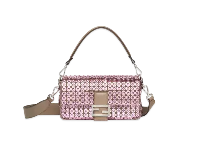 FENDI Baguette Bag Embroidered with Sequins and Rhinestones "Multi Color"
