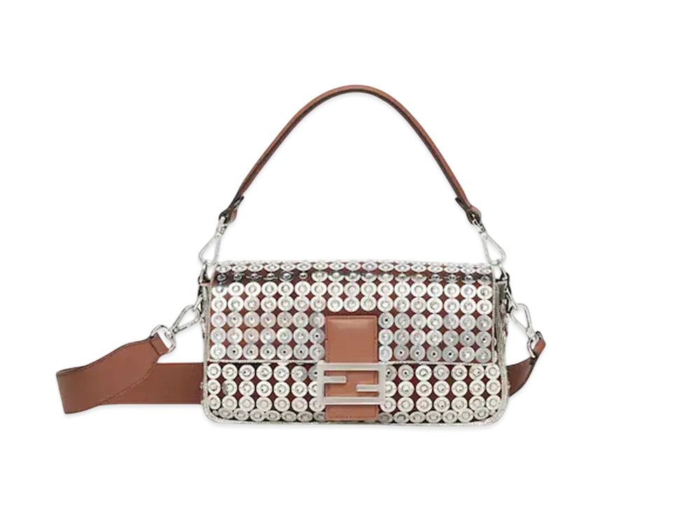 FENDI Baguette Bag Embroidered with Sequins and Rhinestones "Multi Color"
