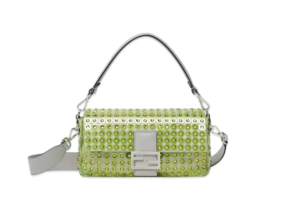 FENDI Baguette Bag Embroidered with Sequins and Rhinestones "Multi Color"