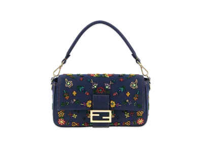 FENDI Women's Baguette Medium Shoulder Bag "Blue"