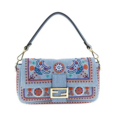FENDI Women's baguette Medium Shoulder Bag "Light Blue"