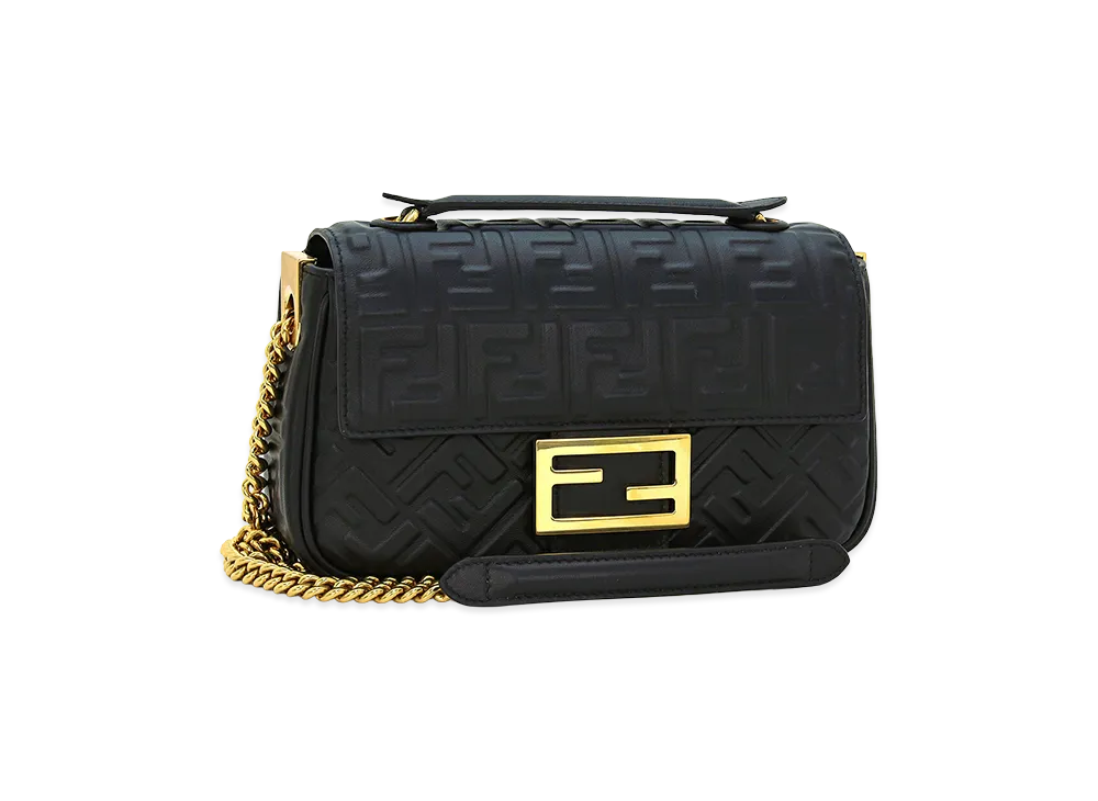 FENDI Women's Shoulder Bag Baguette Chain Midi "Nero"