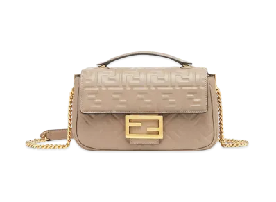 FENDI Baguette Chain Leather Bag "Beige"