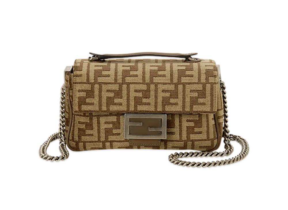 FENDI Baguette Chain Medium Shoulder Bag "Brown"