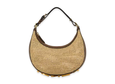 FENDI Women's Straw FENDI Women'sgraphy Handbag "BeigeOTan"